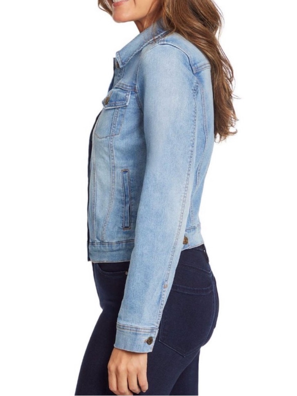 Light Blue Women's Denim Jacket - Classic Jean Coat - Picture 2 of 8